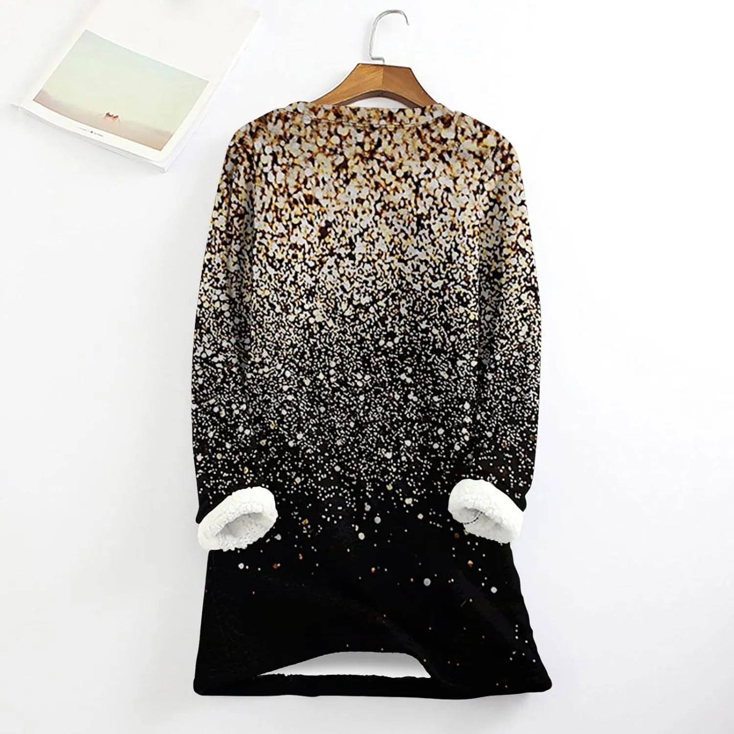 Sweatshirts for Women Fleece Sherpa Lined Pullover Sweatshirt Long Sleeve Crewneck Blouse Sweater Thermal Thick Top