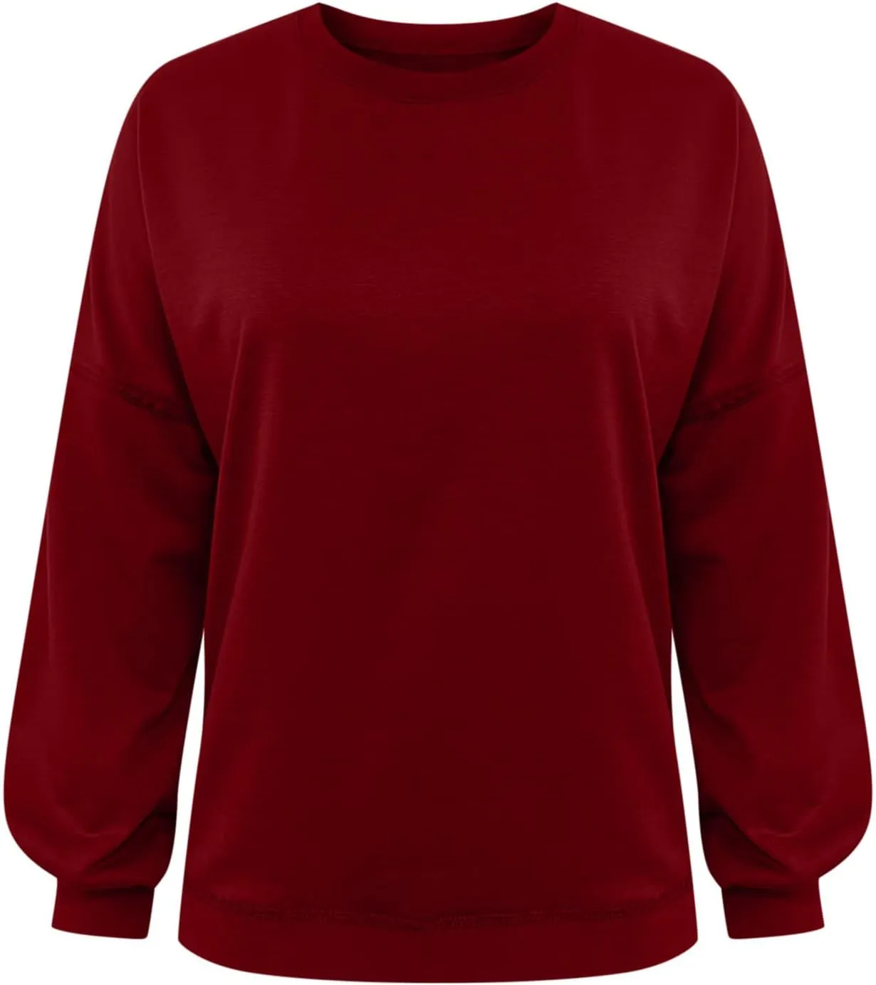 Sweatshirts for Women Puff Sleeve Pullover Tops Crewnneck Cropped Sweater Casual Fleece Jumpers Tops Fall Trendy