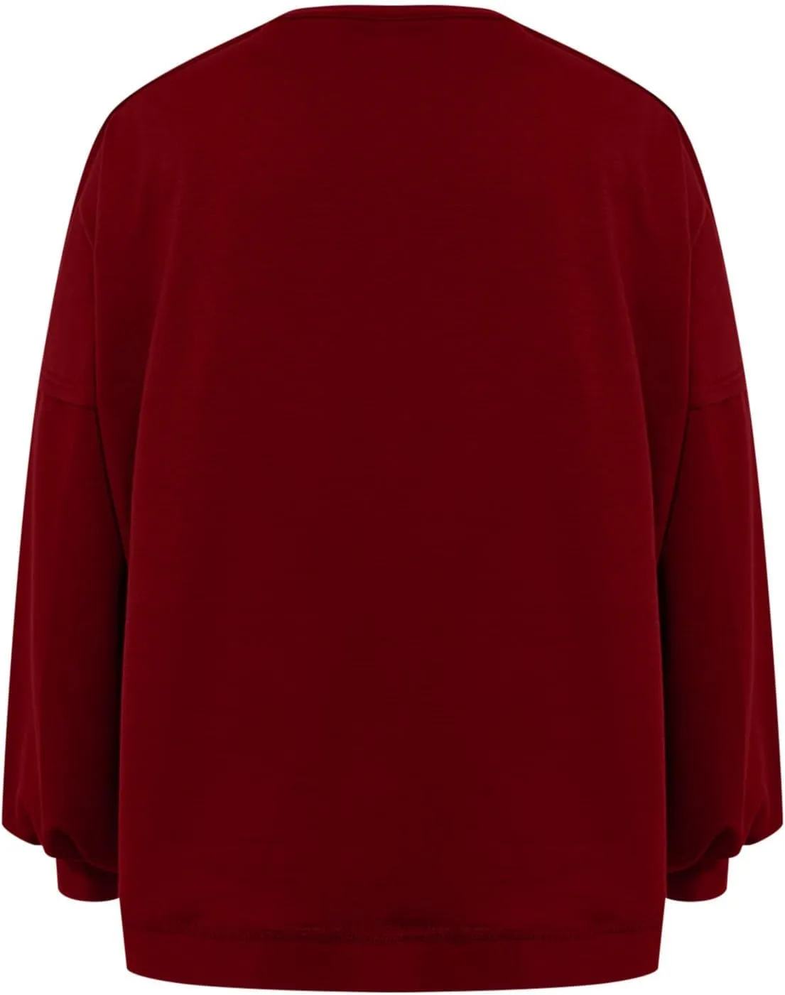 Sweatshirts for Women Puff Sleeve Pullover Tops Crewnneck Cropped Sweater Casual Fleece Jumpers Tops Fall Trendy