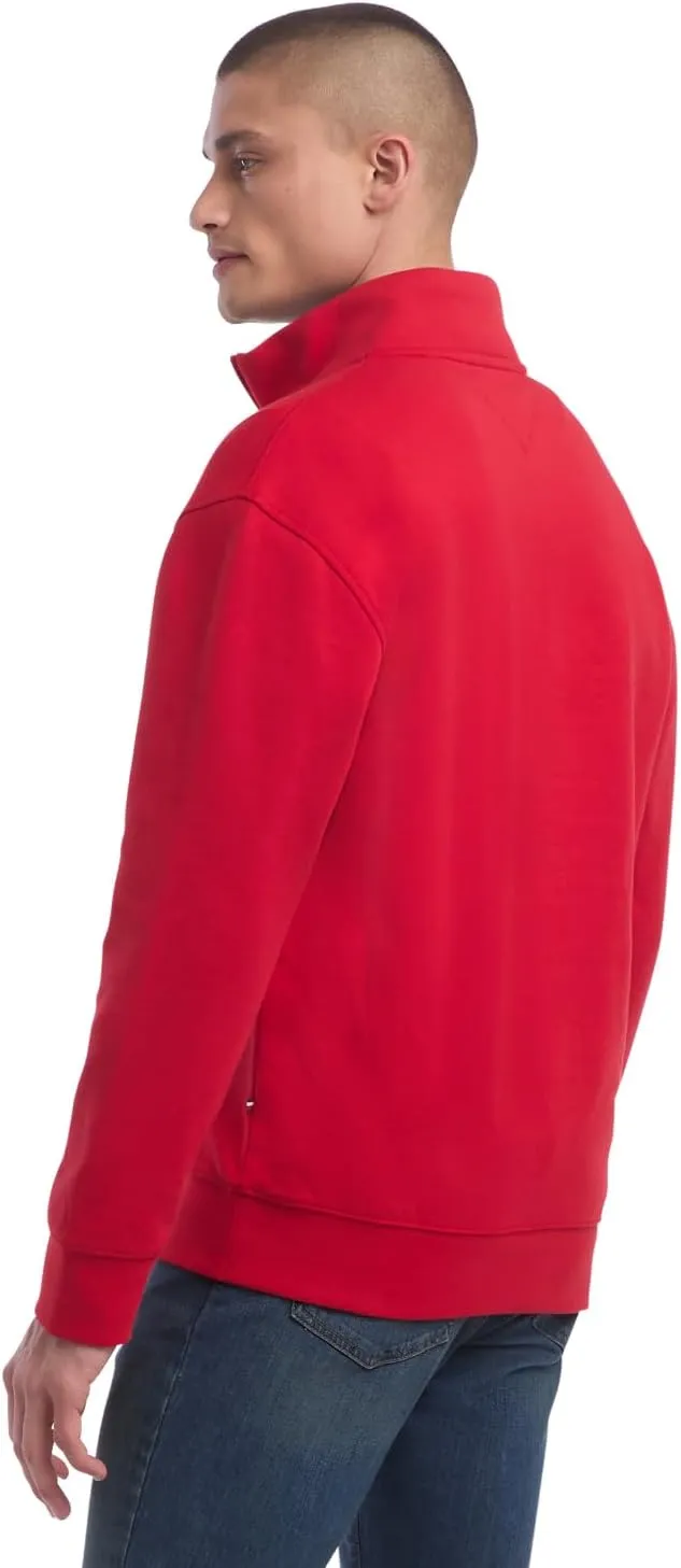 Tommy Hilfiger Men's Long Sleeve Fleece Quarter Zip Pullover Sweatshirt