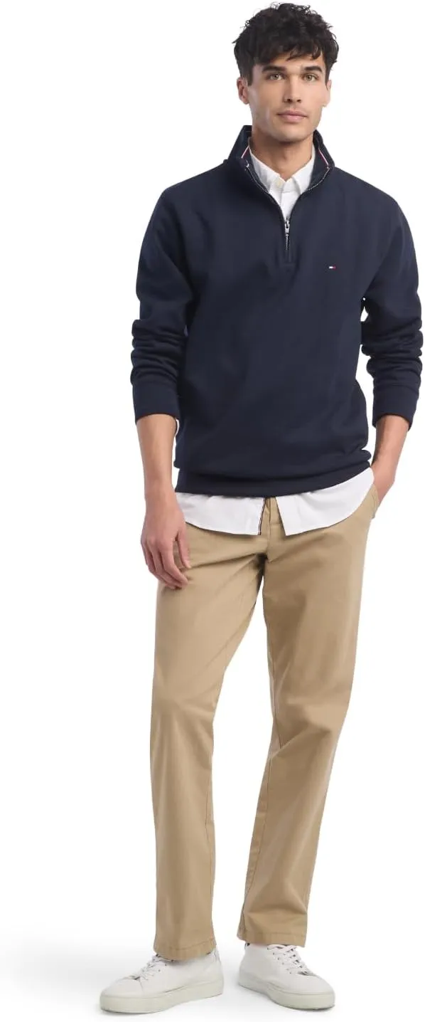 Tommy Hilfiger Men's Long Sleeve Fleece Quarter Zip Pullover Sweatshirt