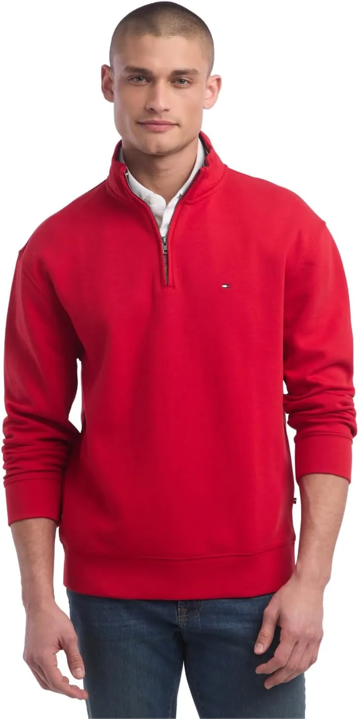 Tommy Hilfiger Men's Long Sleeve Fleece Quarter Zip Pullover Sweatshirt