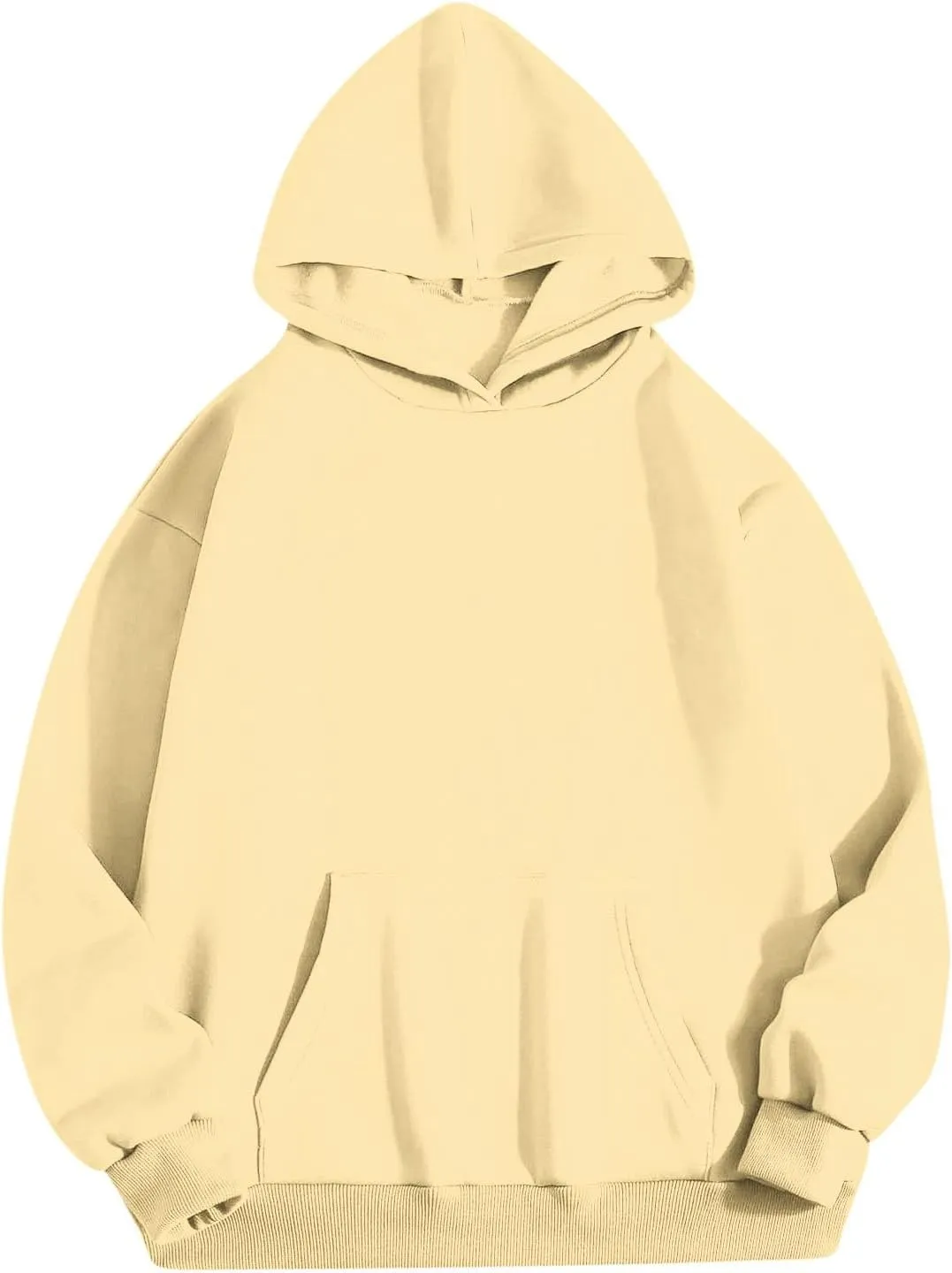 Trendy Oversized Preppy Sweatshirts Fall Long Sleeve Solid Hooded Pullovers Casual Loose Y2k Outfits with Pockets