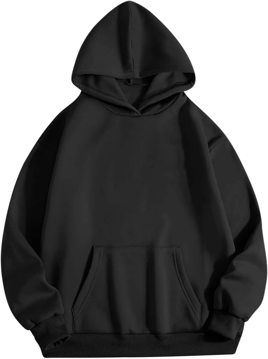 Trendy Oversized Preppy Sweatshirts Fall Long Sleeve Solid Hooded Pullovers Casual Loose Y2k Outfits with Pockets