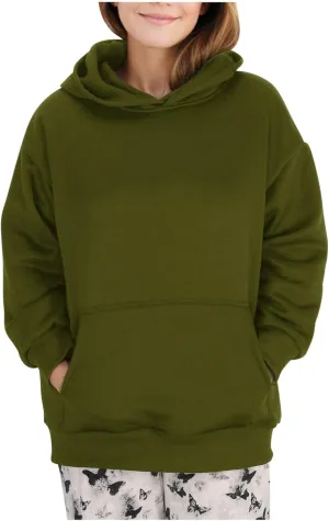 Trendy Oversized Preppy Sweatshirts Fall Long Sleeve Solid Hooded Pullovers Casual Loose Y2k Outfits with Pockets