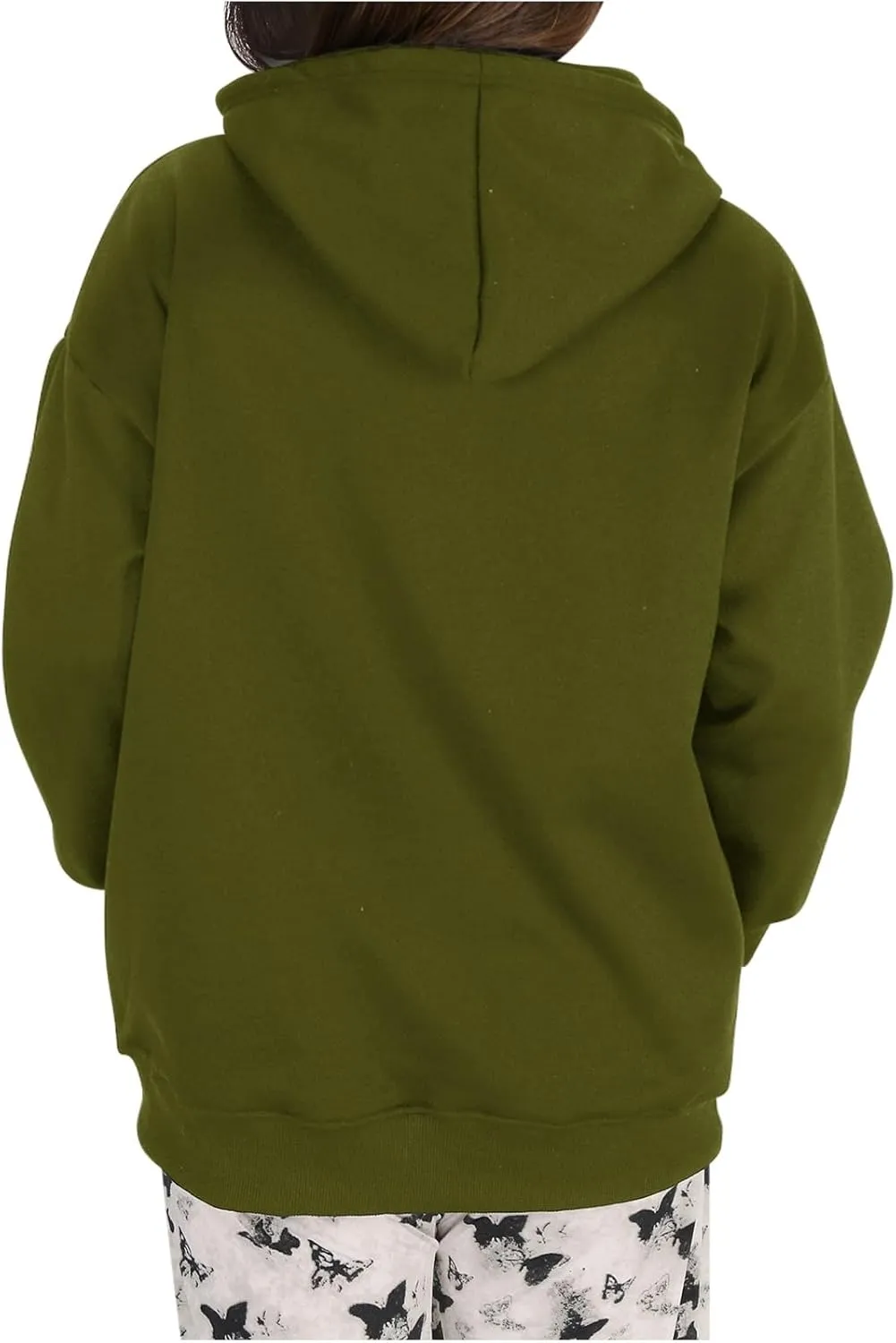 Trendy Oversized Preppy Sweatshirts Fall Long Sleeve Solid Hooded Pullovers Casual Loose Y2k Outfits with Pockets