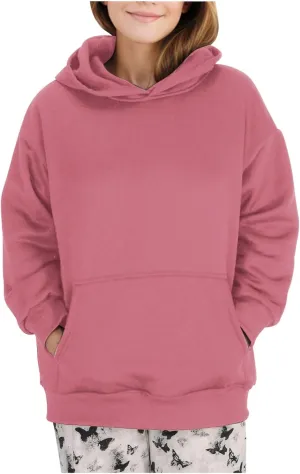 Trendy Oversized Preppy Sweatshirts Fall Long Sleeve Solid Hooded Pullovers Casual Loose Y2k Outfits with Pockets