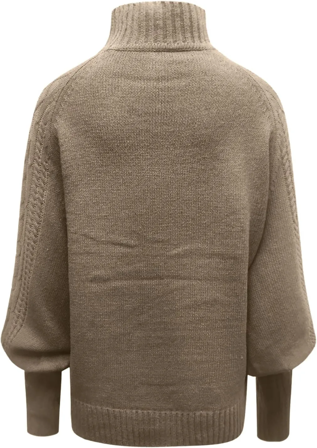 Turtleneck Sweater for Women Oversized Pullover Sweaters Cable Knit Batwing Long Sleeve Loose Fit Chunky Jumper Tops