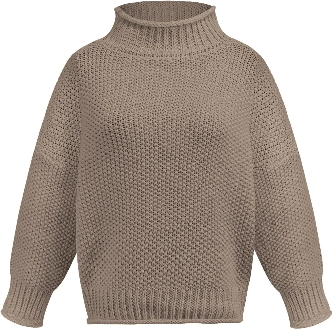 Turtleneck Sweaters for Women Oversized Sweaters Ribbed Knit Sweater Winter Tunic Sweater Cute Sweaters Jumper Tops