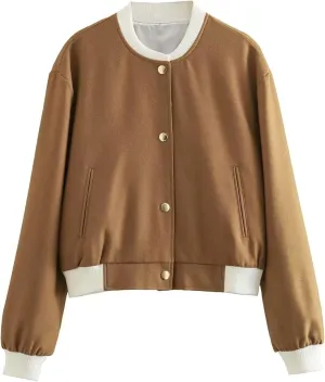 Uillui Womens Sherpa Lined Suede Leather Jacket Cropped Motorcycle Jacket Winter Teen Girls Trendy Fleece Crop Bomber Jacket