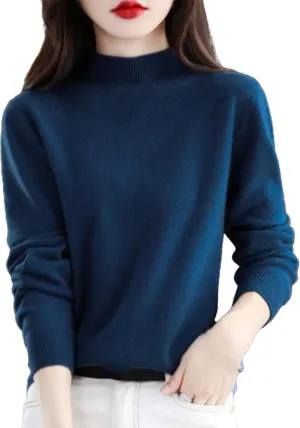 Visulong Cashmere Sweaters, 100 Percent Cashmere Sweaters for Women, New Cashmere Sleeve Crew Neck Soft Warm Knit