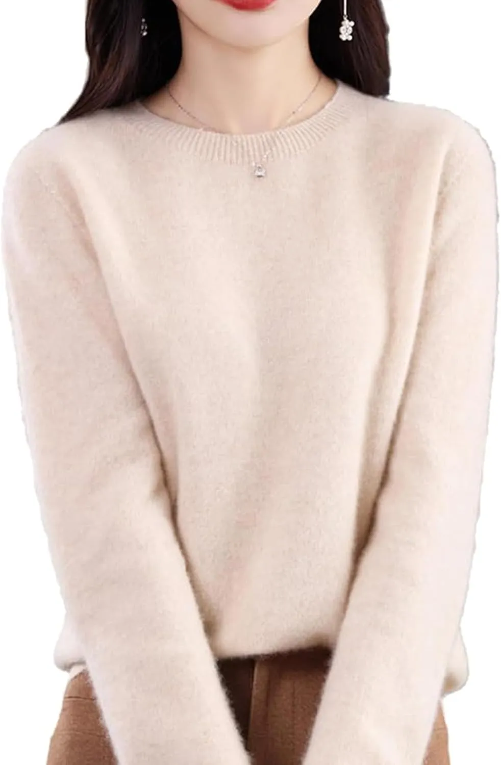 Visulong Cashmere Sweaters, Cashmere Sweaters for Women, Soft Warm Knit Jumpers Trendy