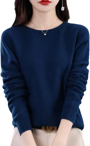 Visulong Cashmere Sweaters, Cashmere Sweaters for Women, Soft Warm Knit Jumpers Trendy