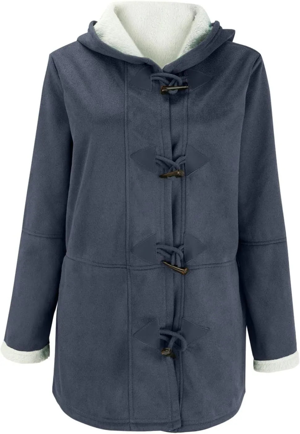 Winter Coats for Women 2024 Plus Size Warm Fleece Lined Jackets Button Down Sherpa Fur Hooded Parka Peacoat Outerwear