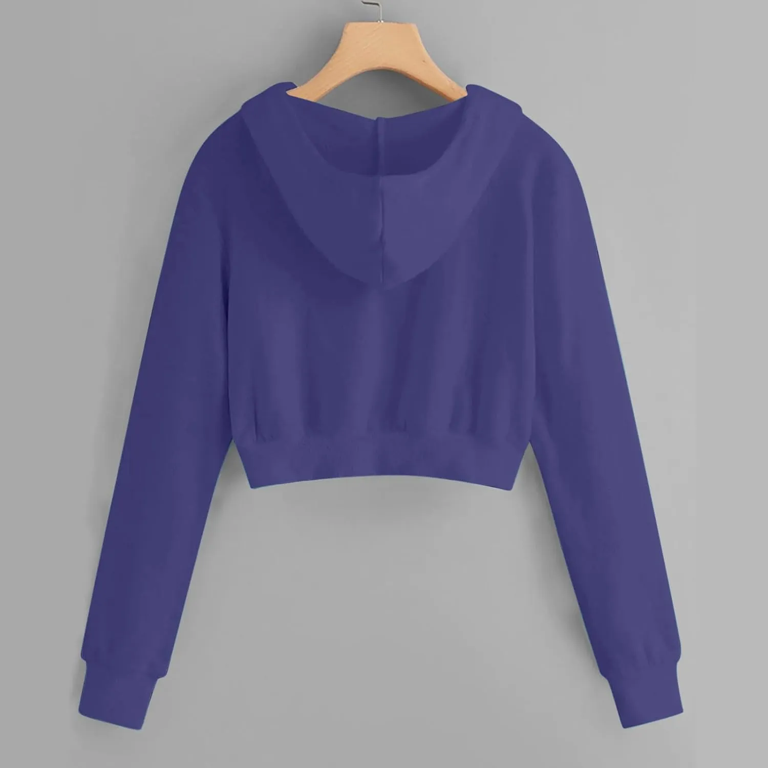 Winter Fleece Cropped Hoodie Women Plus Size Long Sleeve Sweatshirt Jacket Drawstring Hooded Y2k Preppy Girl Outwear