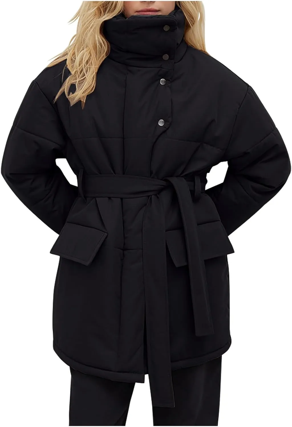 Winter Jackets for Women 2024 Trendy Thicken Warm Down Coats with Hood Mid-Length Puffer Jackets Parkas Outerwear