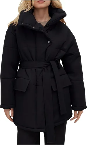 Winter Jackets for Women 2024 Trendy Thicken Warm Down Coats with Hood Mid-Length Puffer Jackets Parkas Outerwear