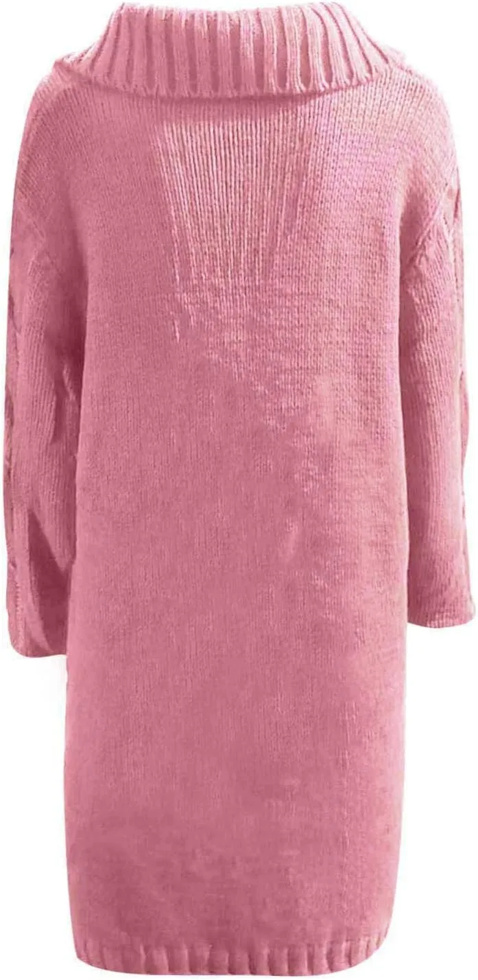 Wkishenl Women's Long Sleeve Cardigan Sweaters Oversized Button Down Cable Knit Coats Casual Open Front Long Sleeve Outerwear