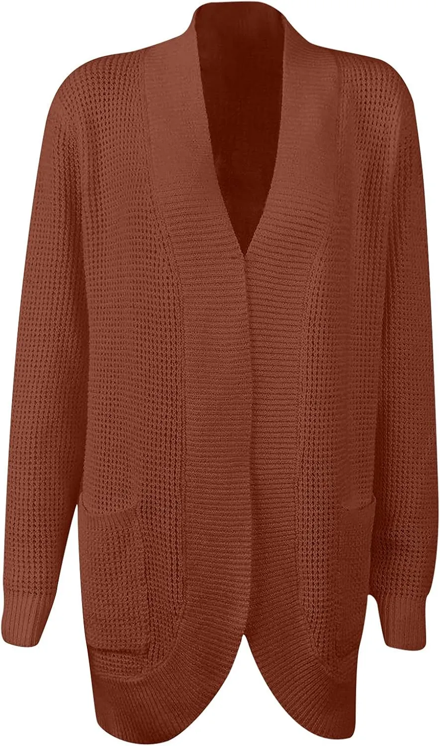 Wkishenl Womens Loose Open Front Cardigan Long Sleeve Chunky Coat Casual Lightweight Soft Knit Sweaters Outwear with Pockets