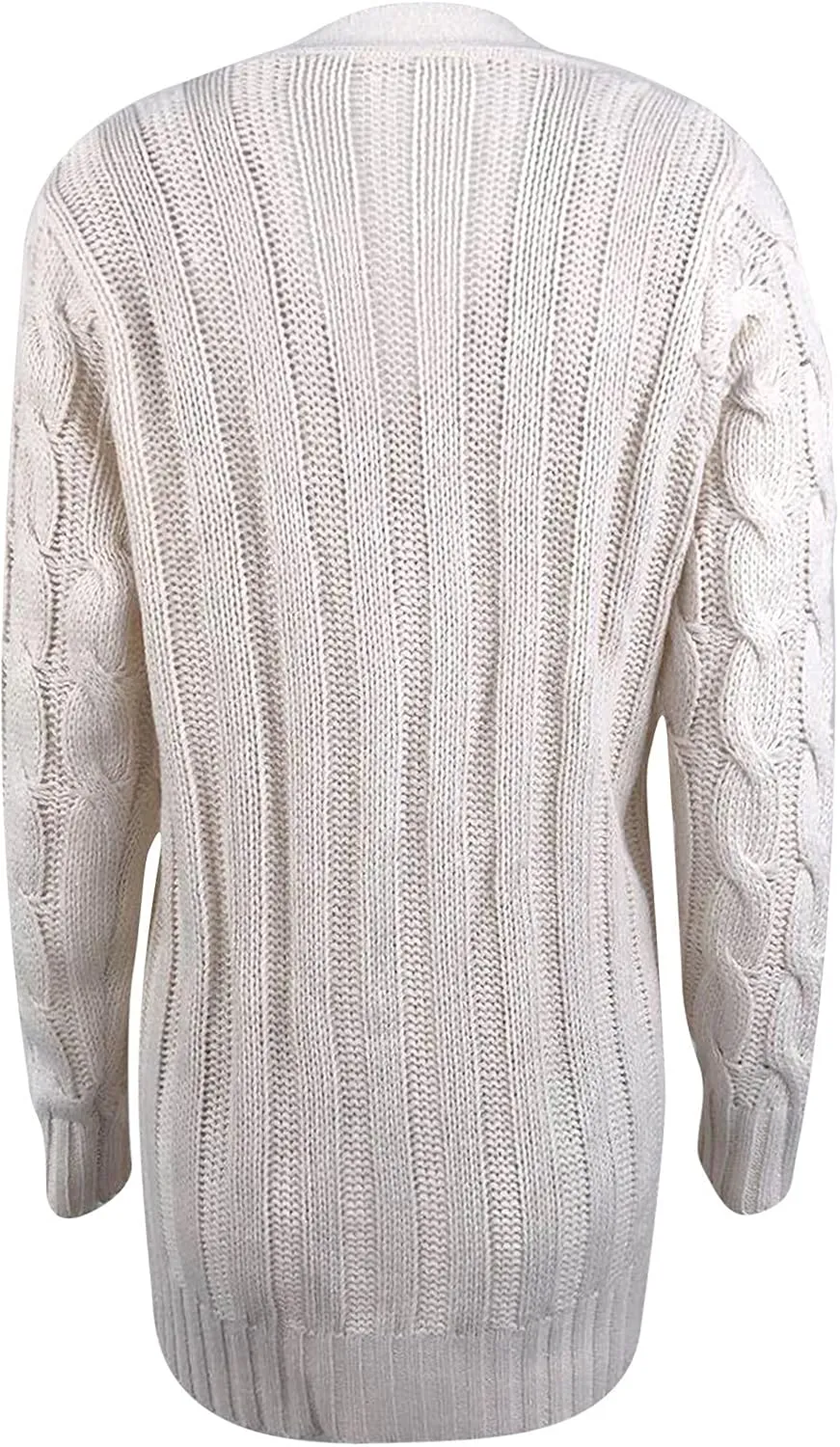 Women 2023 Fall Outfits Casual Long Sleeve Cable Knit Chunky Sweater Open Front Cardigan Fashion Button Down Outerwear