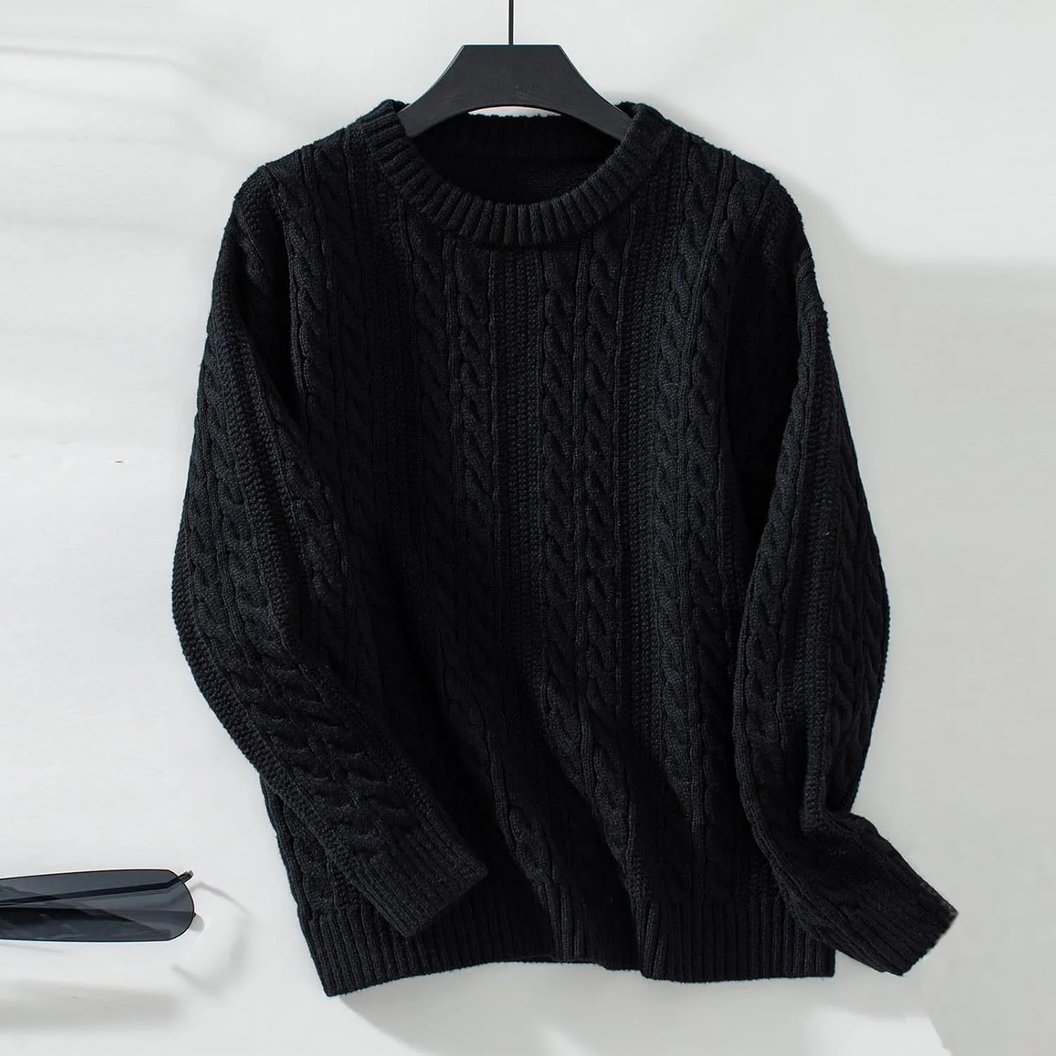 Women Cable Knitted Sweaters Oversized Mock Neck Sweaters Comfy Solid Soft Long Sleeve Pullover Chunky Knit Sweaters