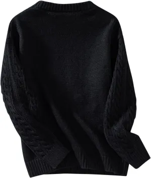 Women Cable Knitted Sweaters Oversized Mock Neck Sweaters Comfy Solid Soft Long Sleeve Pullover Chunky Knit Sweaters