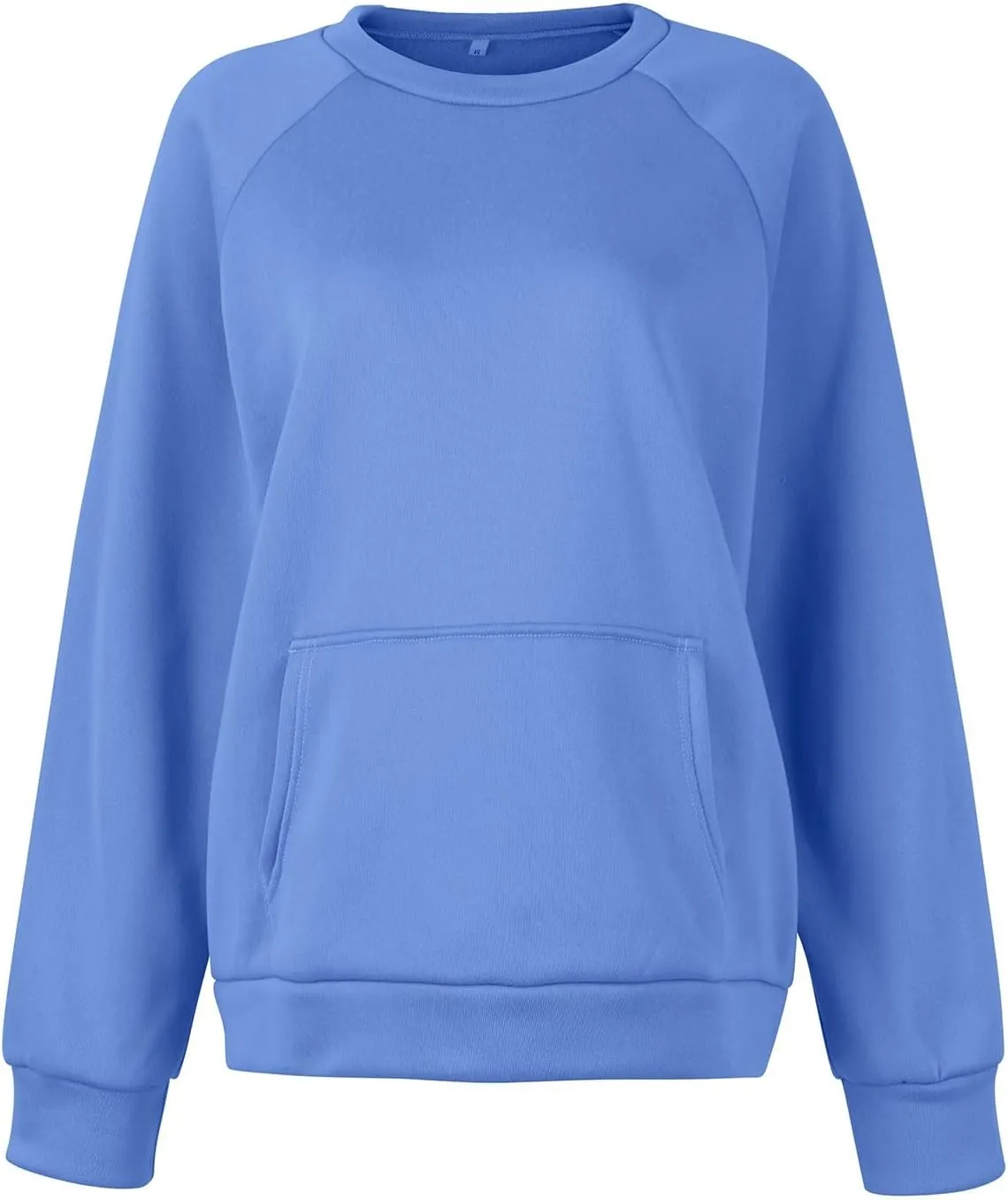 Women Crew Neck Sweatshirts Drop Shoulder Fleece Oversized Sweatshirt Long Sleeve Casual Loose Pullover Fall Sweater