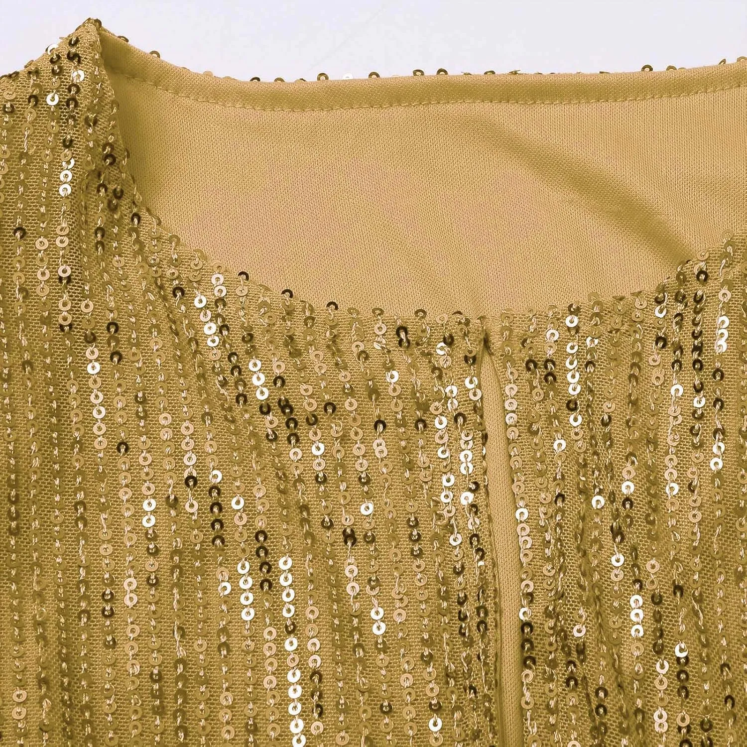Women Cropped Cardigan Jacket Trendy Comfy Sparkly Sequin Long Sleeve Blazers Casual Solid Color Slim Fit Tunic Coats