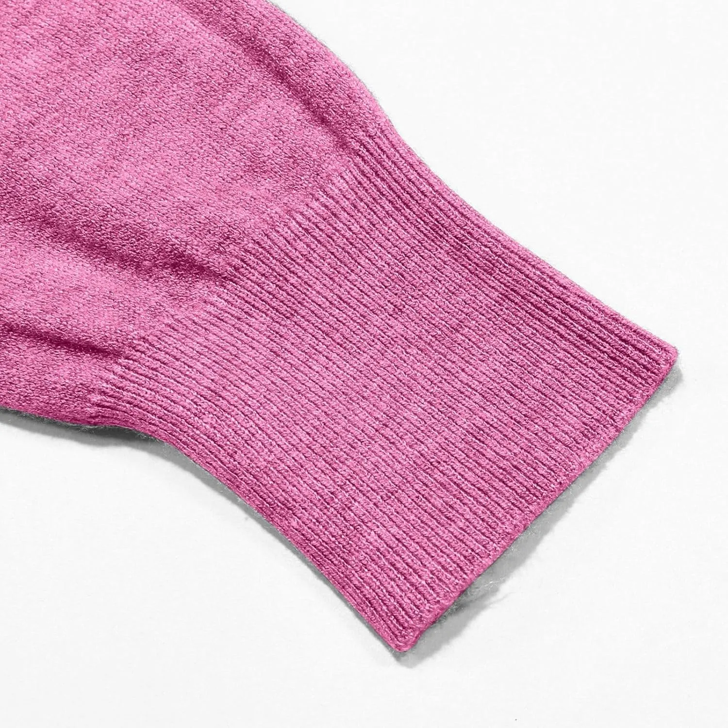 Women Cropped Pullover Sweatshirt Solid Crewneck Long Sleeve Knitted Pullover Sweater Casual Loose Fit Outfits