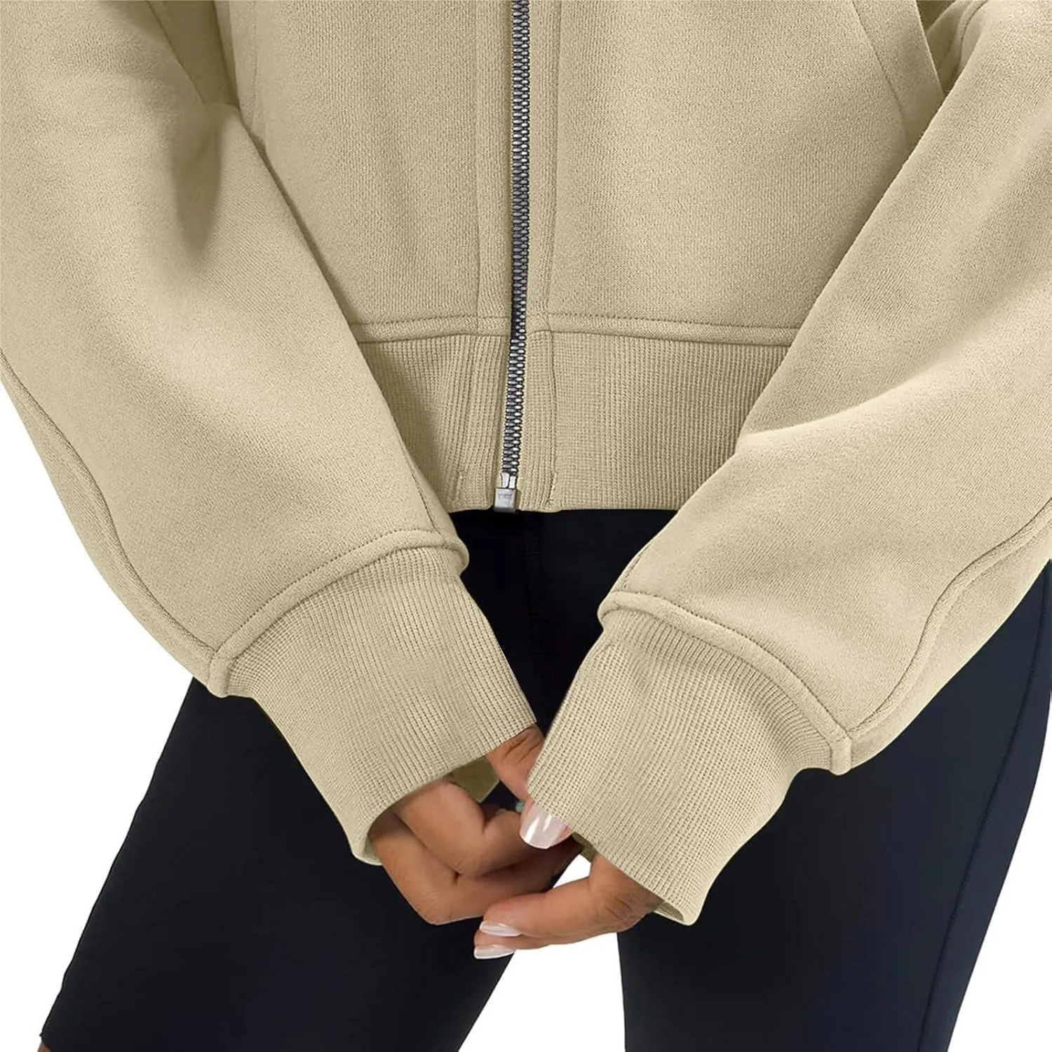 Women Cropped Sweatshirt Y2k Zip Up Hoodies Fleece Fashion Jacket Casual Lightweight Collared Blouse Long Sleeve Tops