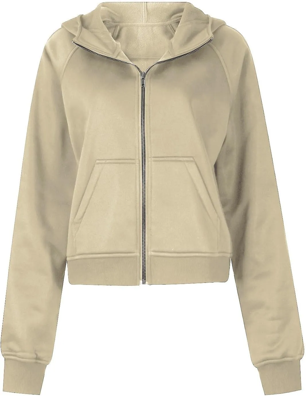 Women Cropped Sweatshirt Y2k Zip Up Hoodies Fleece Fashion Jacket Casual Lightweight Collared Blouse Long Sleeve Tops