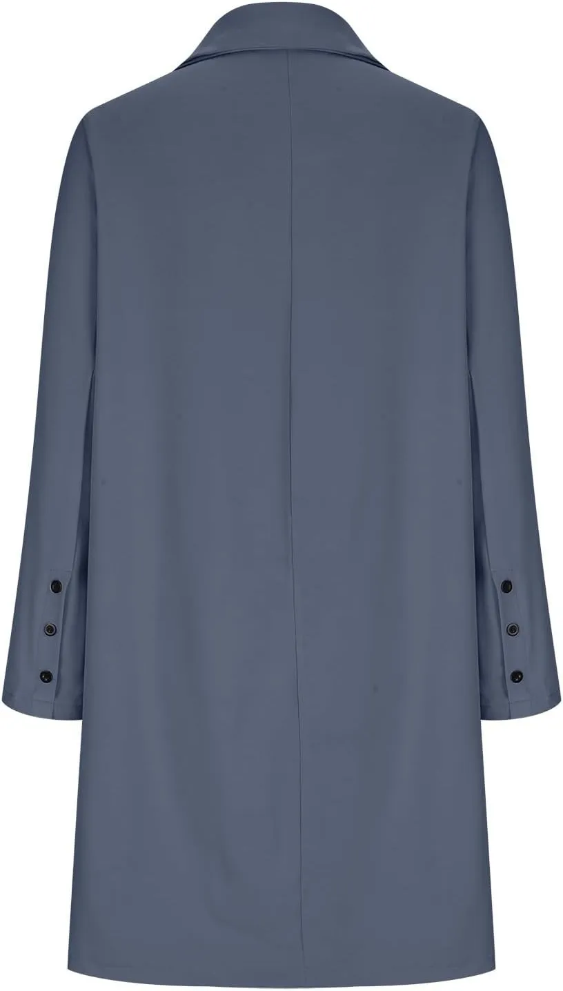 Women Elegant Notched Collar Double Breasted Wool Blend Over Coat Double-Breasted Lapel Jacket Outwear
