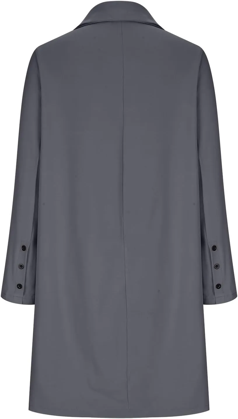 Women Elegant Notched Collar Double Breasted Wool Blend Over Coat Double-Breasted Lapel Jacket Outwear