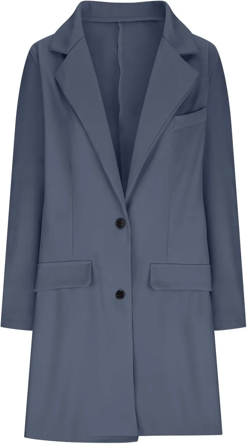 Women Elegant Notched Collar Double Breasted Wool Blend Over Coat Double-Breasted Lapel Jacket Outwear