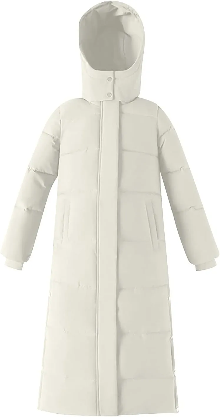 Women Long Down Coats Puffer Jackets With Hood Baggy Quilted Lightweight Jackets Plus Size Thicken Winter Coats Outwear