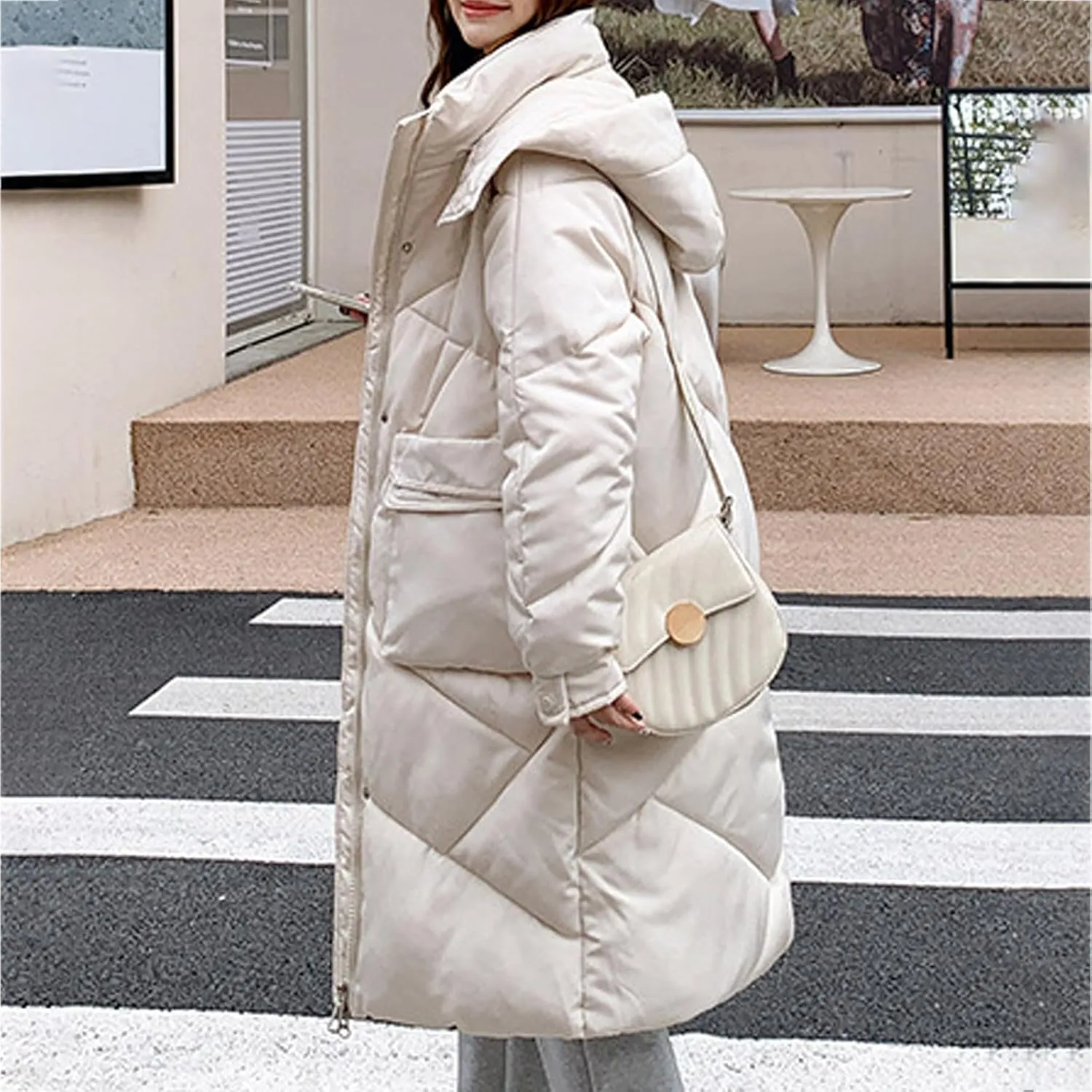 Women Long Winter Coats Plus Size Puffer Jackets Thicken Outerwear Maxi Down Coats Parka Quilted Lightweight Jackets