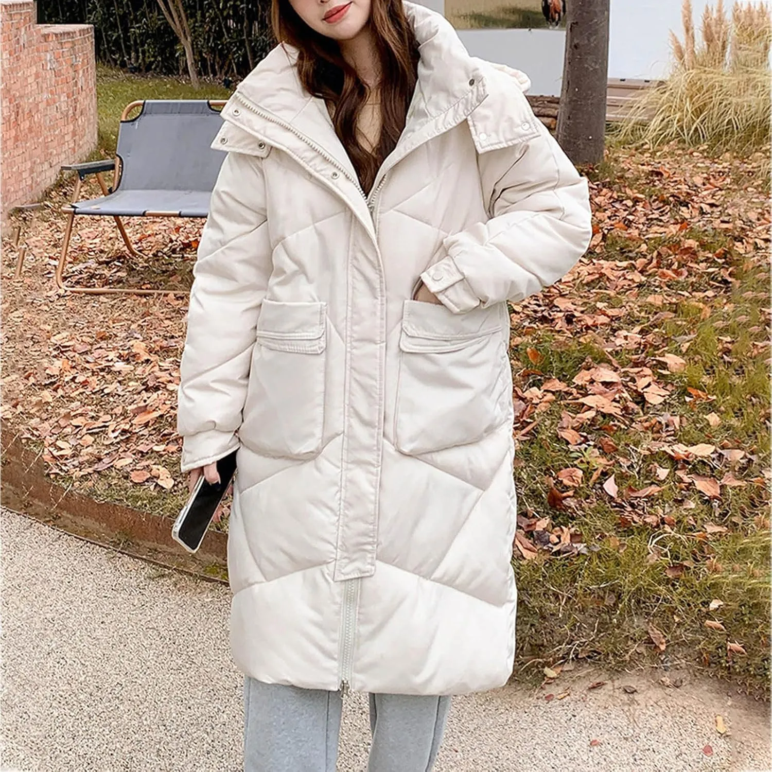 Women Long Winter Coats Plus Size Puffer Jackets Thicken Outerwear Maxi Down Coats Parka Quilted Lightweight Jackets