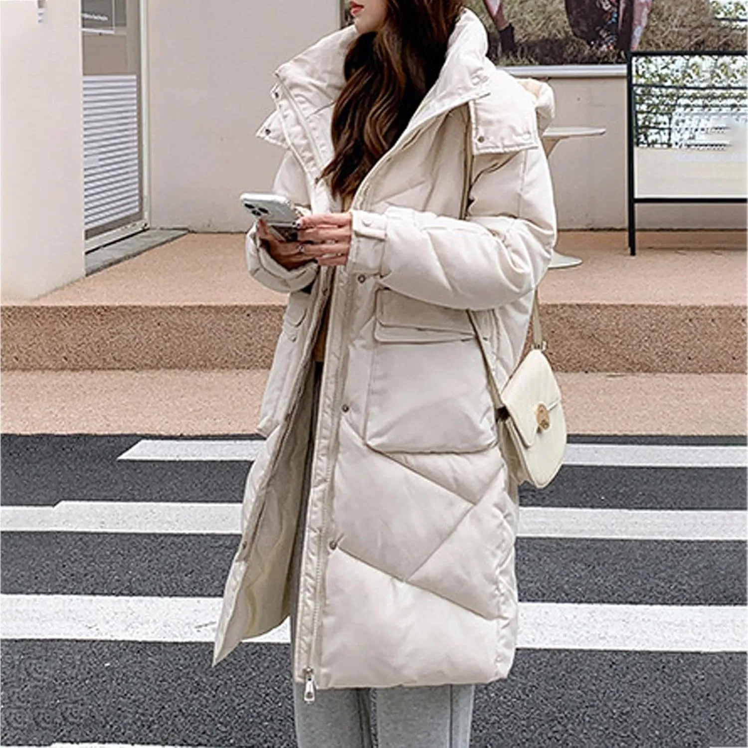 Women Long Winter Coats Plus Size Puffer Jackets Thicken Outerwear Maxi Down Coats Parka Quilted Lightweight Jackets