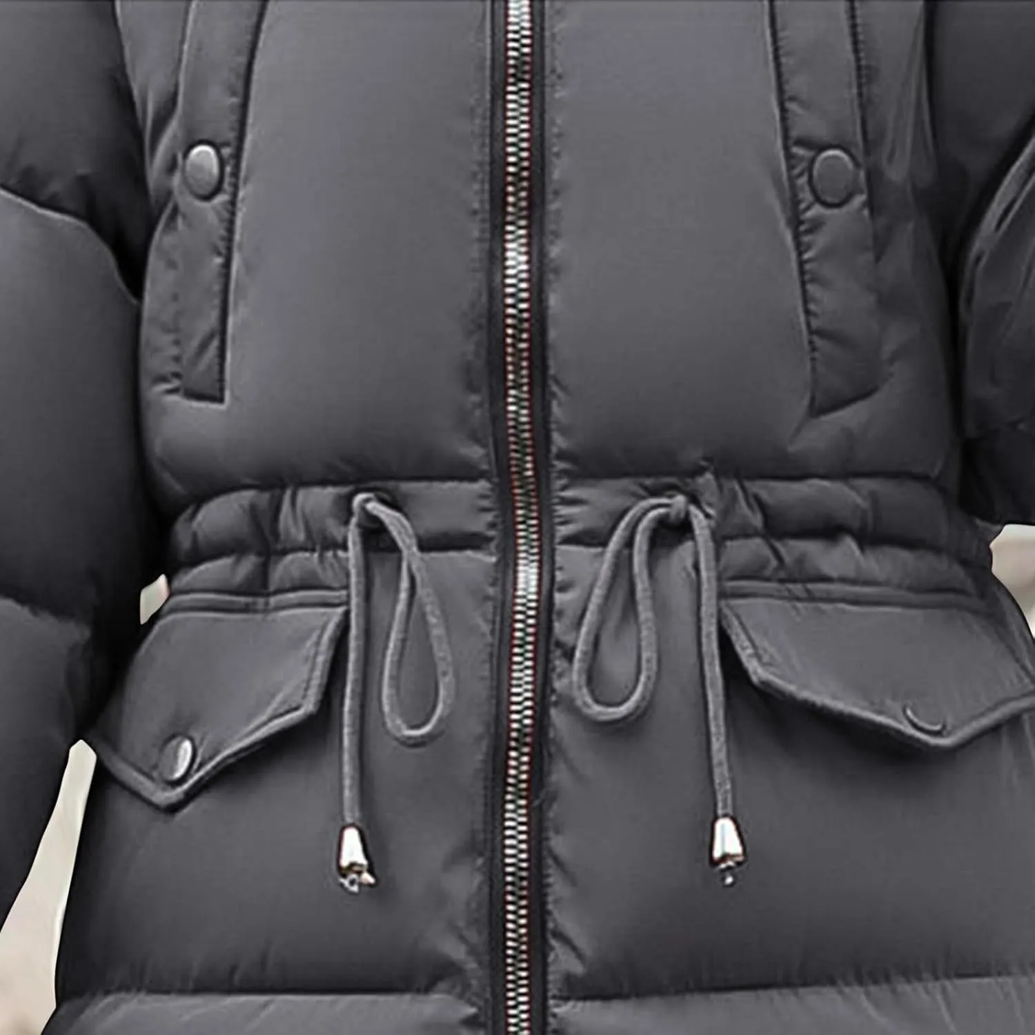 Women Quilted Jackets Thicken Winter Coats with Faux Fur Hood Lightweight Puffer Jackets Warm Outerwear Baggy Down Coat