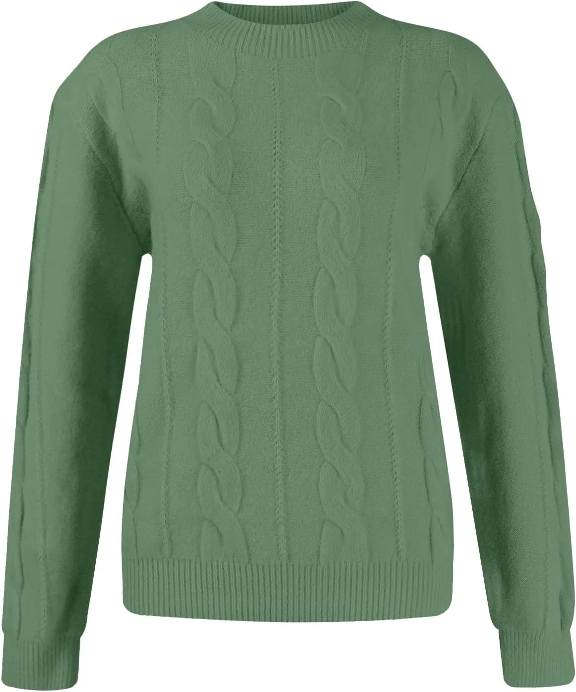 Women Sweaters,Fall Winter Cable Knit Sweater Casual Oversized Sweater Pullover Long Sleeve Crew Neck Solid Color Top