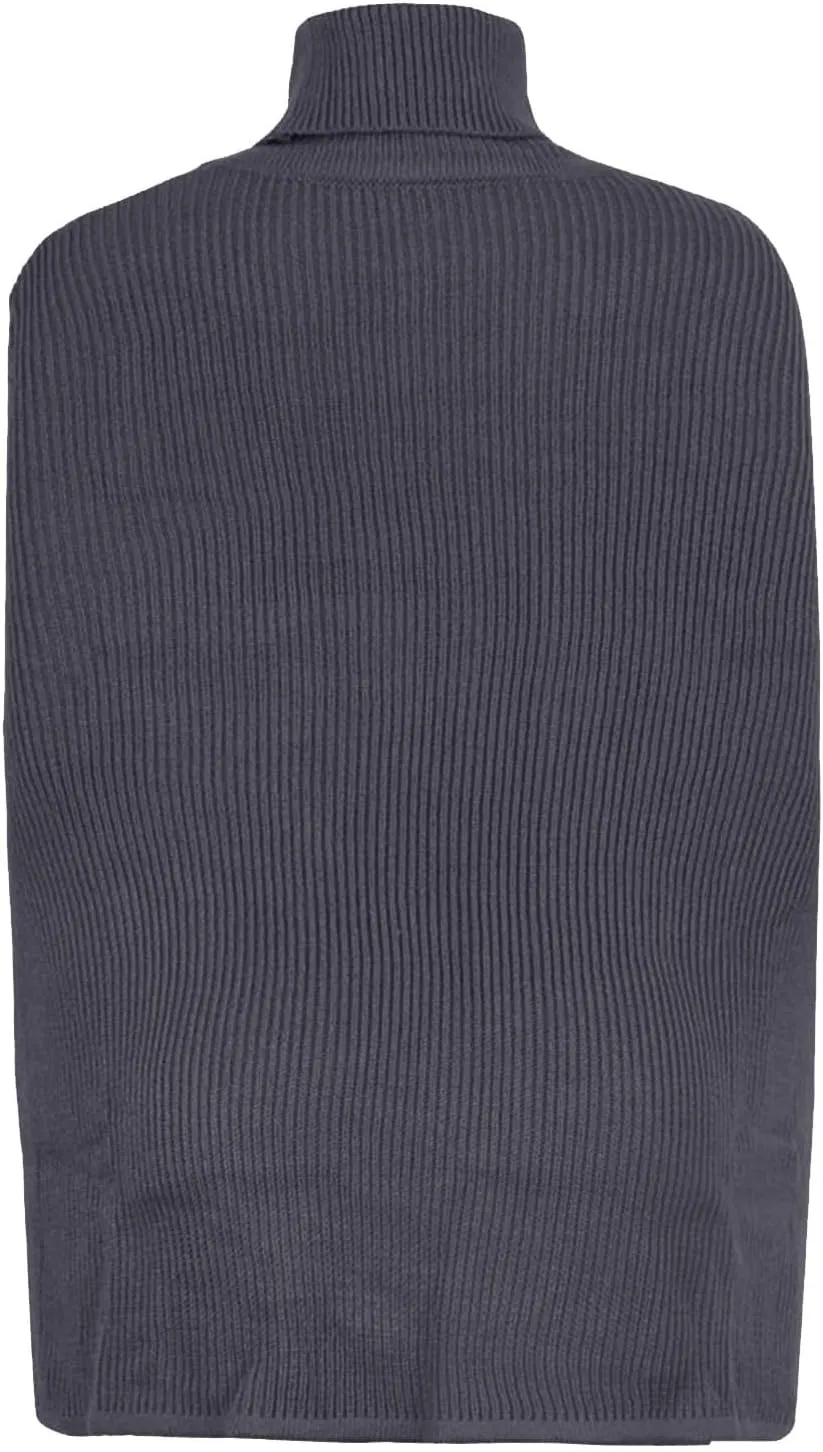 Women Turtleneck Sweaters Split Hem Pullover Knit Sweater Tops Cape Turtleneck Poncho Sweater Women