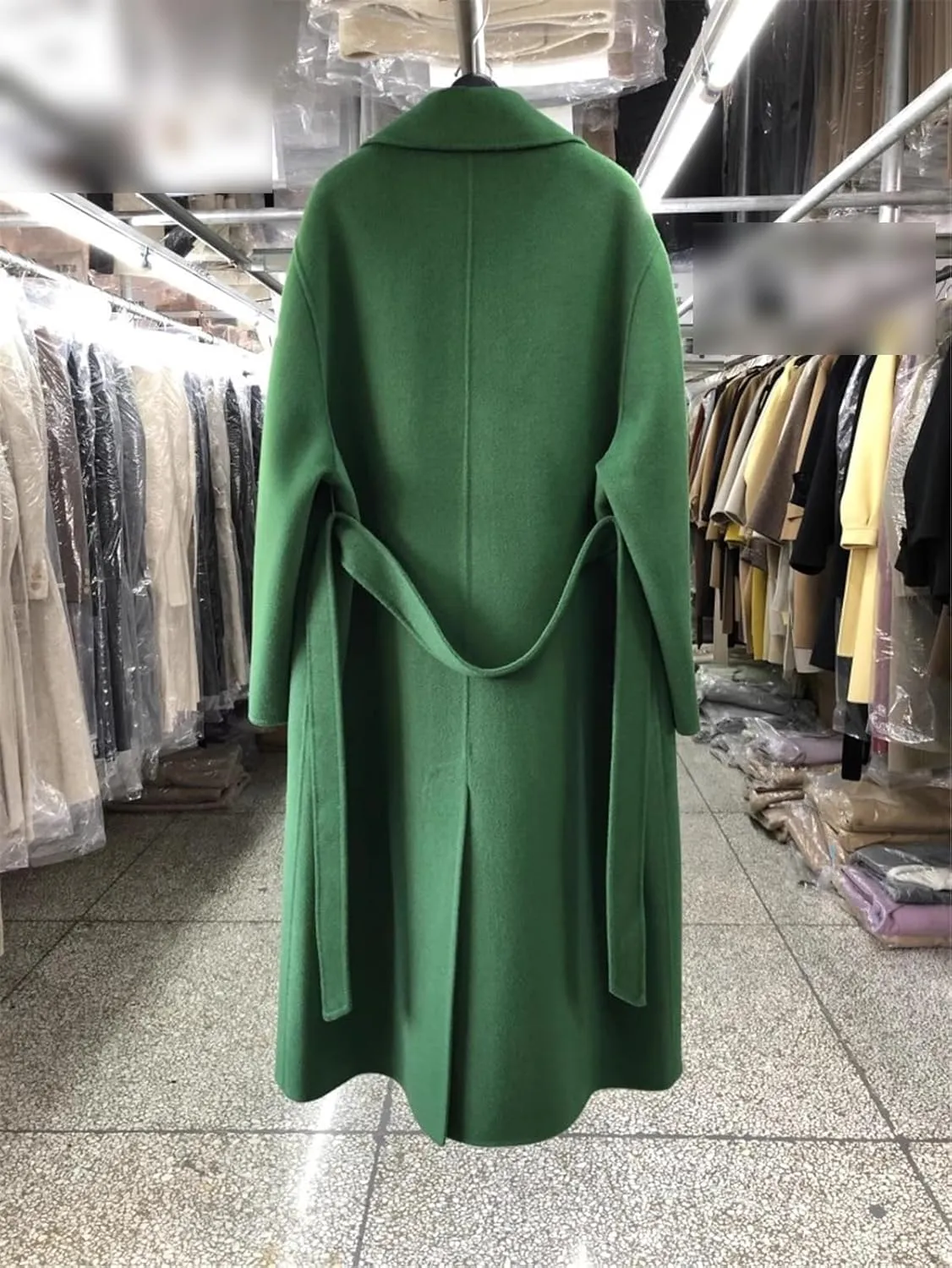 Women Winter Vintage Double Breasted solid Wool Blend Pea Coats