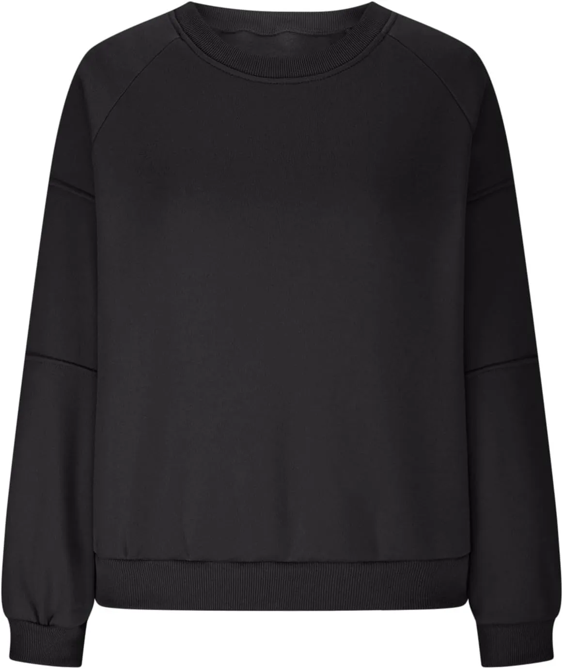 Women Y2k Pullover Teen Girls Oversized Crewneck Sweatshirt Casual Cropped Fleece Long Sleeve Lightweight Loose Tops