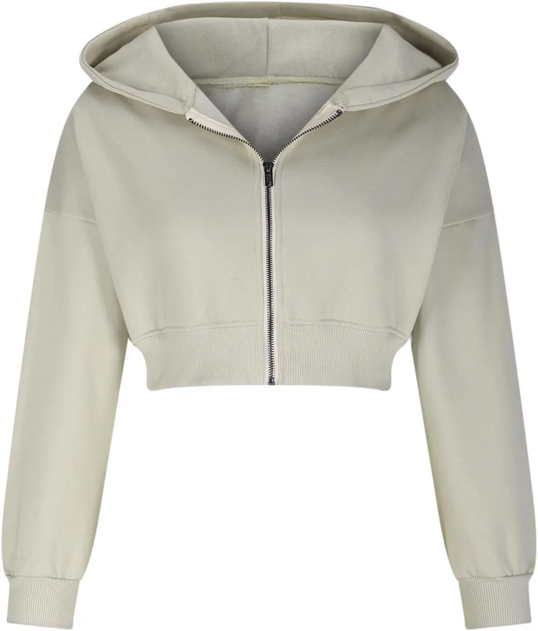 Women Zip Up Cropped Hoodies Fleece Jackets Sweatshirts Fashion Fall Outfits 2024 Teen Girls Y2k Clothes Workout Tops