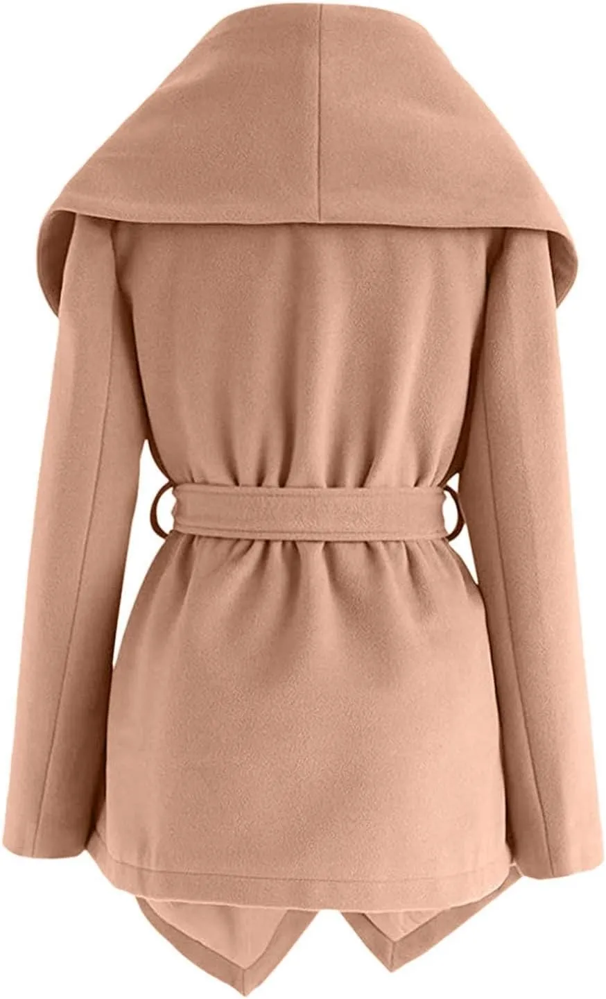 Women's 2023 Fall Trench Coat Elegant Lapel Slim Long Classic Overcoat Casual Loose Outerwear with Pockets