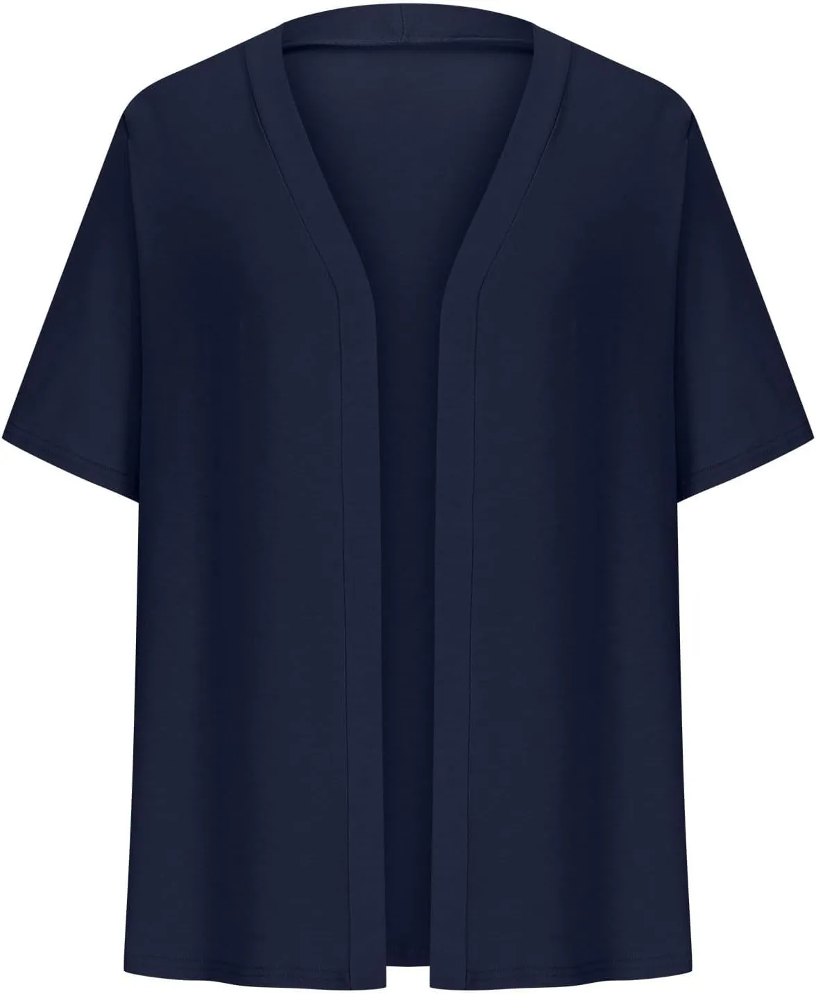 Women's 2024 Lightweight Short Sleeve V Neck Cardigans Sweaters Cropped Open Front Knit Crochet Bolero Shrugs Tops