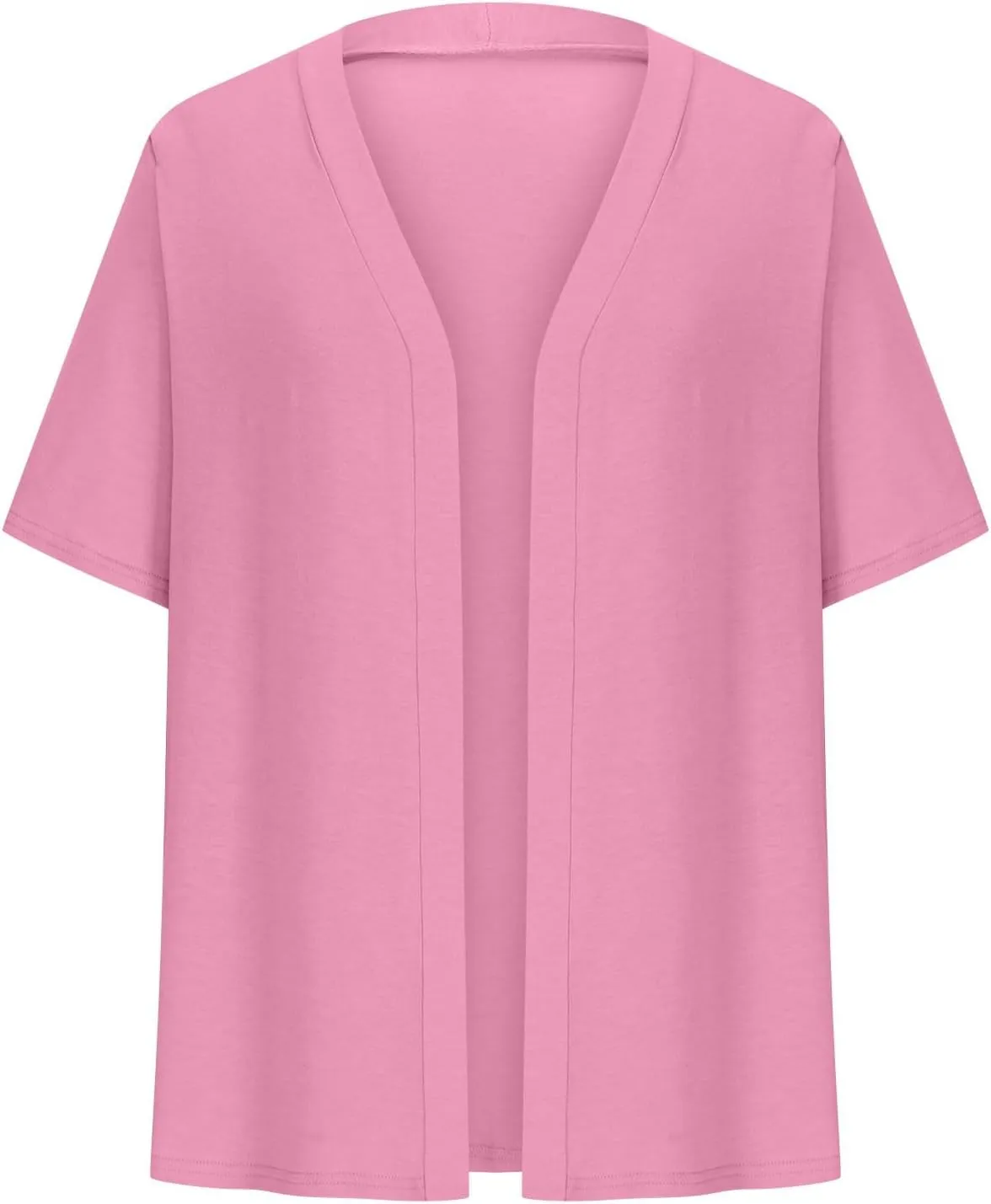 Women's 2024 Lightweight Short Sleeve V Neck Cardigans Sweaters Cropped Open Front Knit Crochet Bolero Shrugs Tops