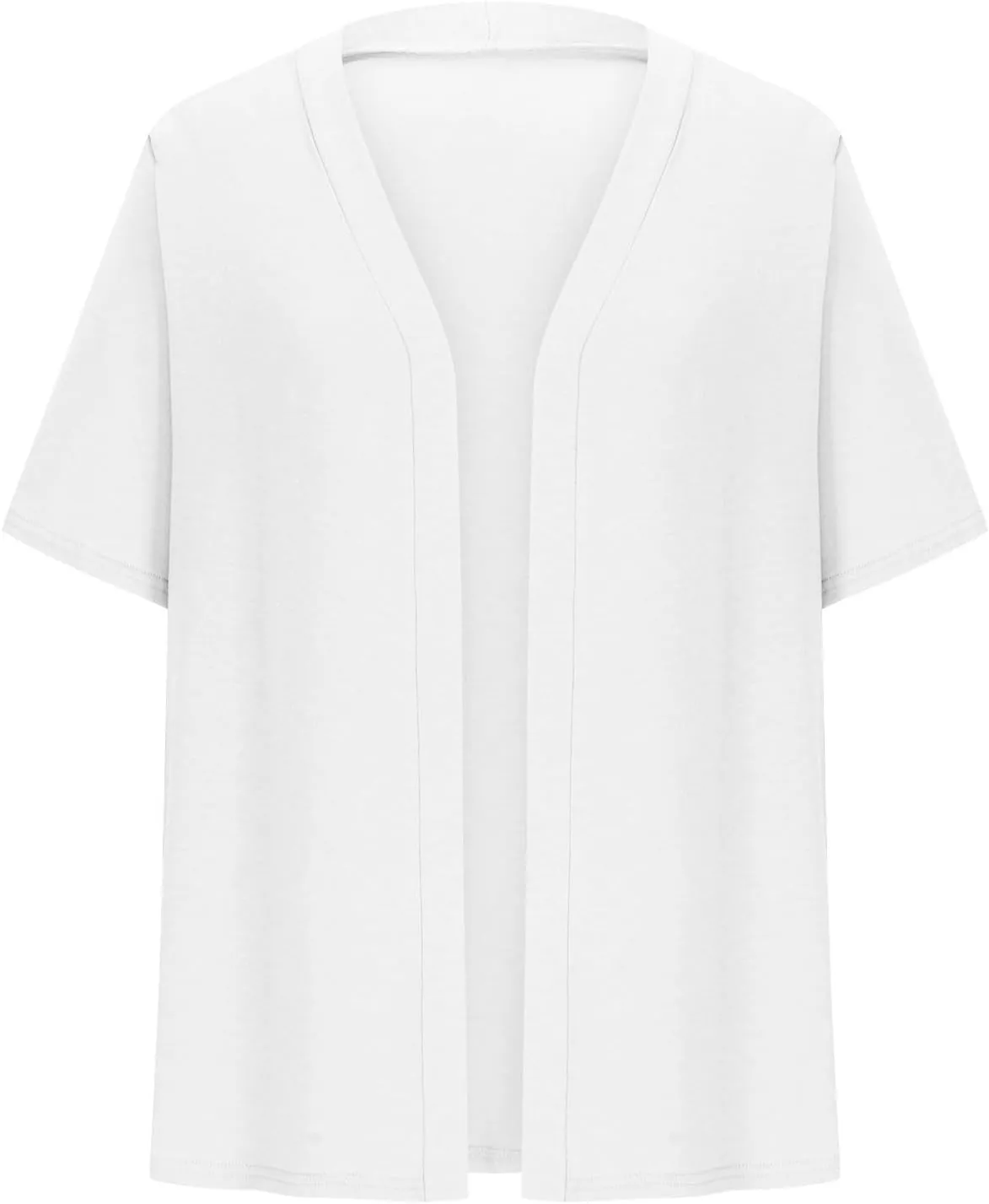 Women's 2024 Lightweight Short Sleeve V Neck Cardigans Sweaters Cropped Open Front Knit Crochet Bolero Shrugs Tops