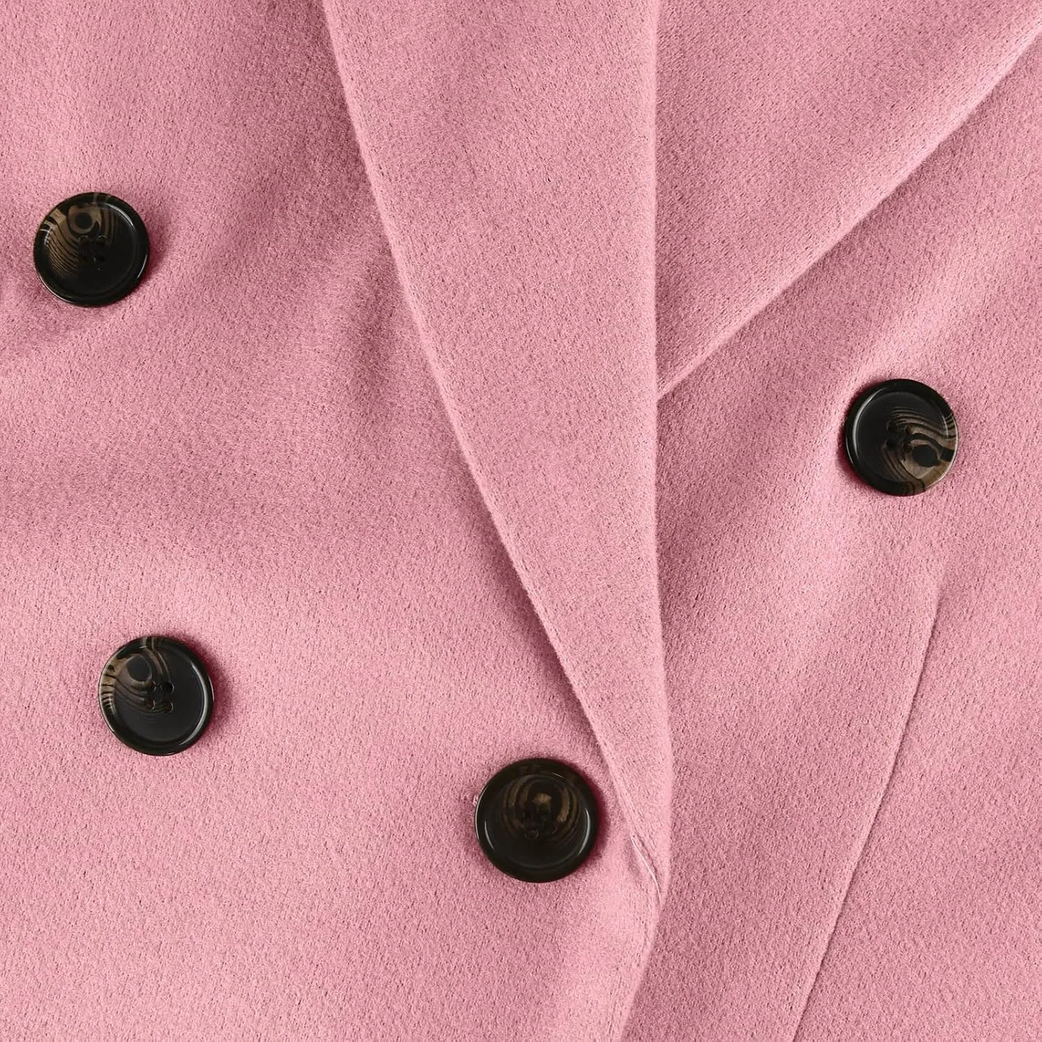 Women's Big Notch Lapel Single Breasted Mid-Long Wool Blend Coat Double Breasted Trench Coat Fall Winter Clothes