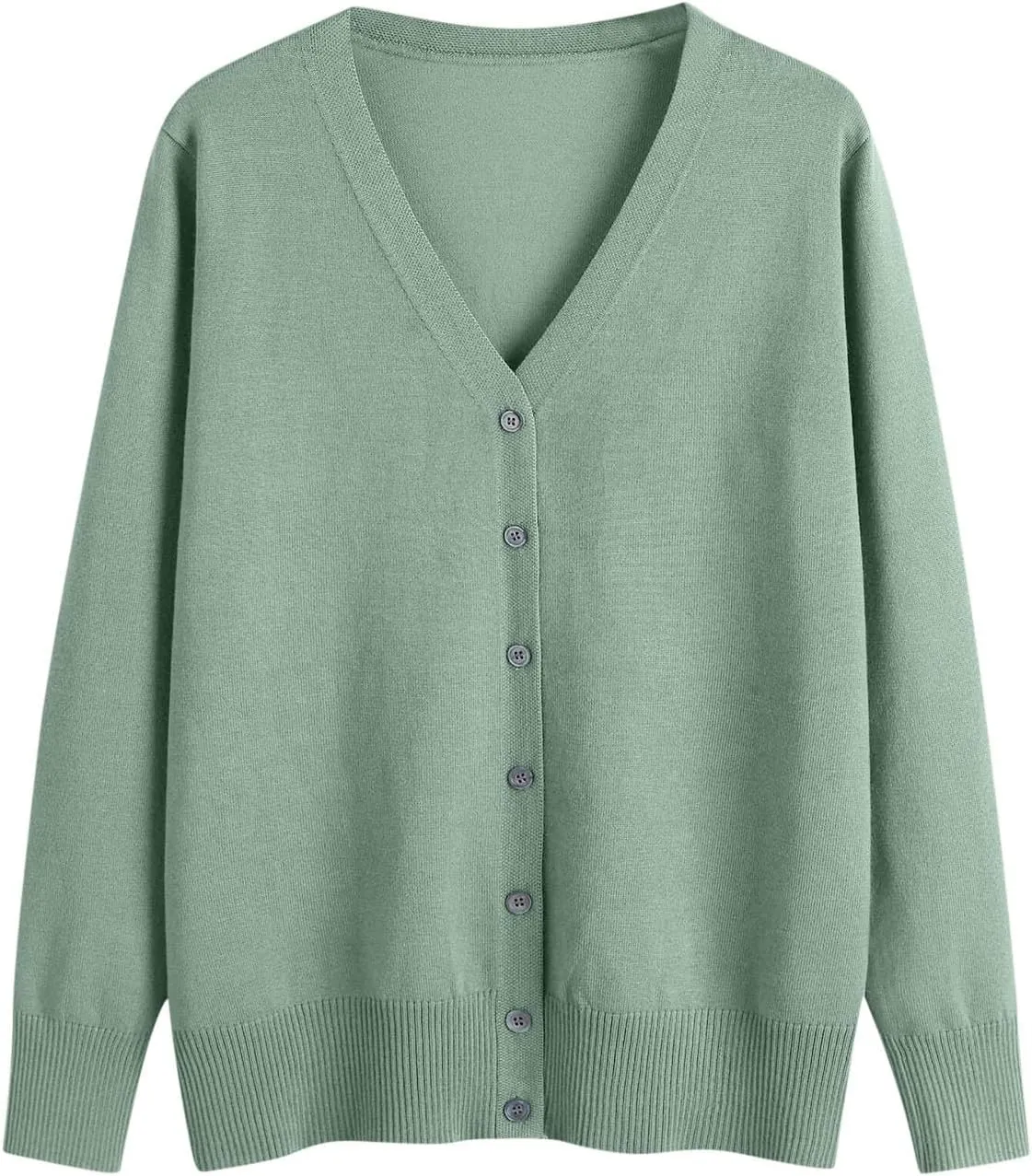 Womens Button Down Sweaters Lightweight Open Front Cardigan V Neck Long Sleeve Knitted Fall Tops Soft Outwear Sweater